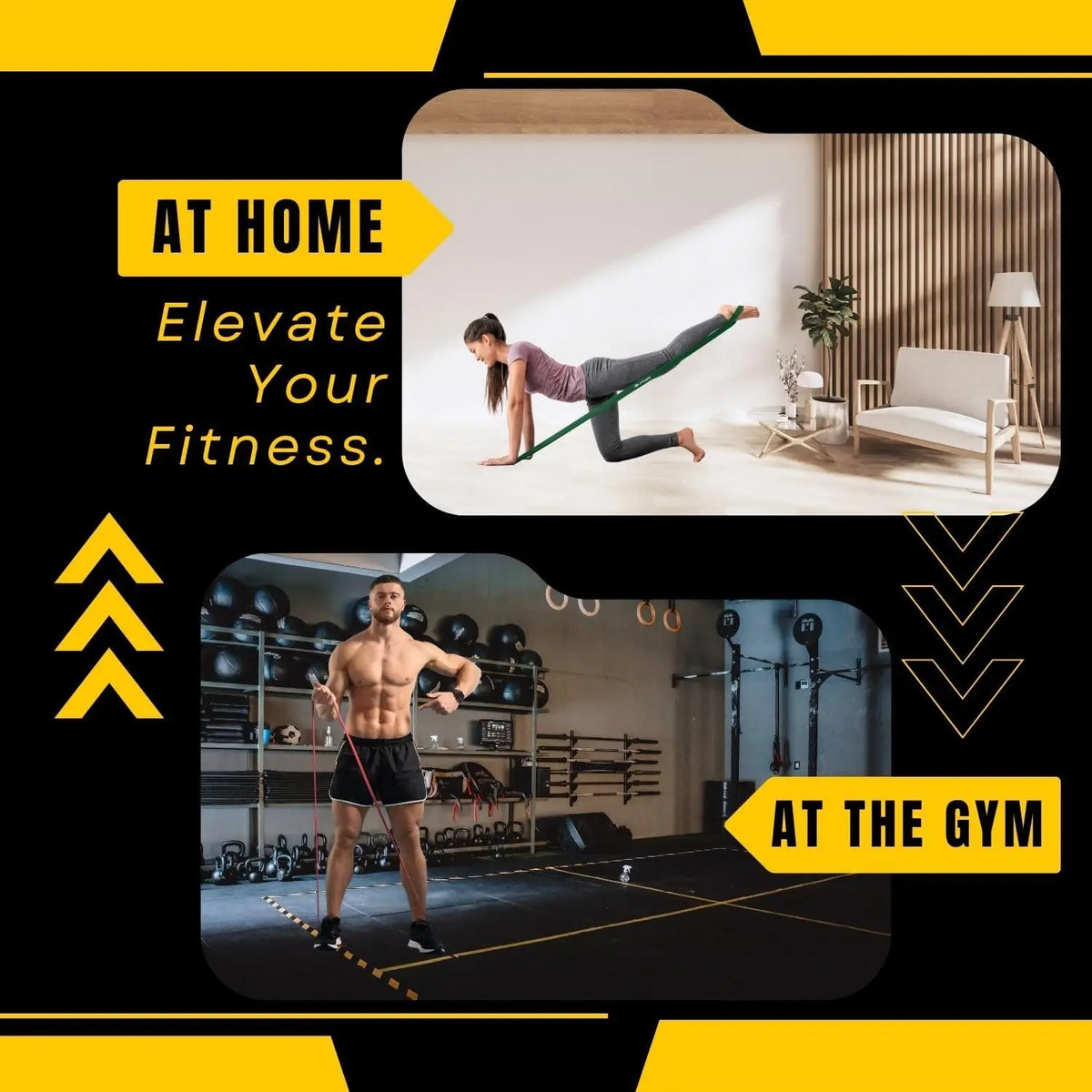 Exercise Resistance Bands | Natural Latex Rubber for Home Gym Fitness