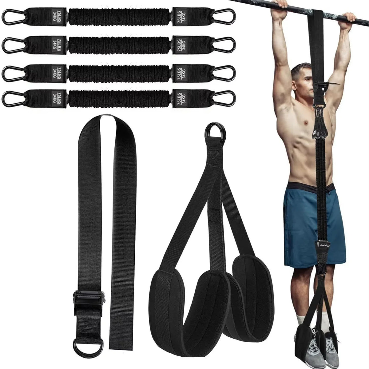 Pull Up Assistance Bands Set | Resistance Straps for Chin-up Training and Body Stretching