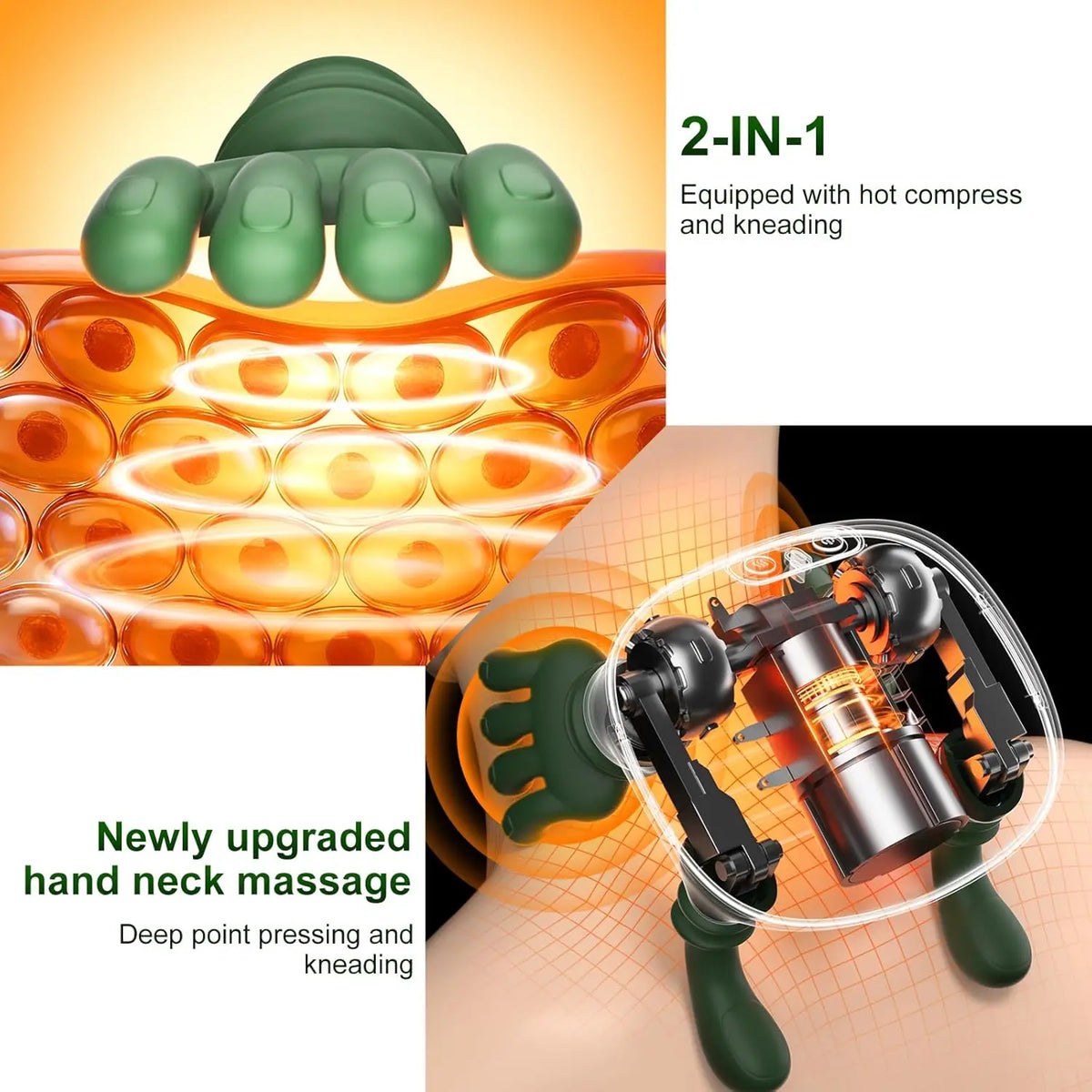 Wireless Neck And Back Massager | 4D Shiatsu Deep Tissue Heat for Shoulder and Cervical Relief