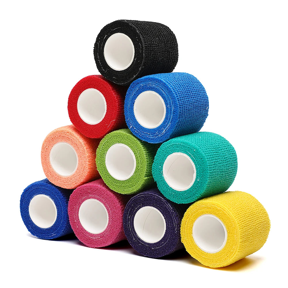 Elastic Sports Self-Adhesive Bandages | 12pcs Self-Sticking Compression Wraps for Fingers, Ankles, and Knees
