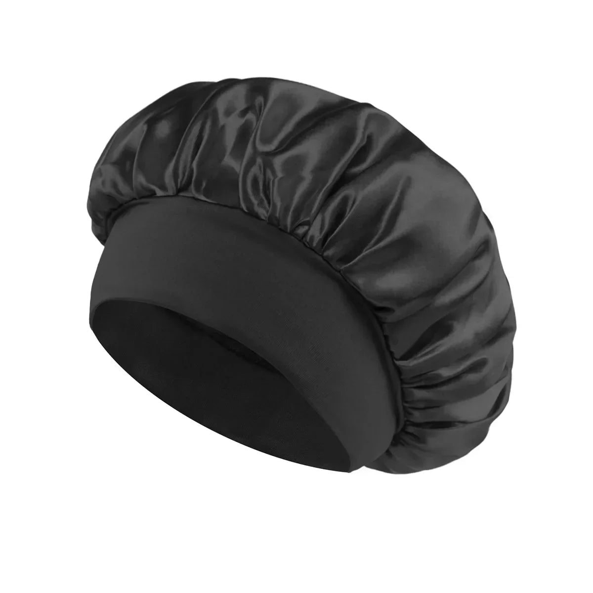 Women Satin Hair Bonnet | Solid Silk Sleeping Hat with Wide Brim and Soft Elastic Band