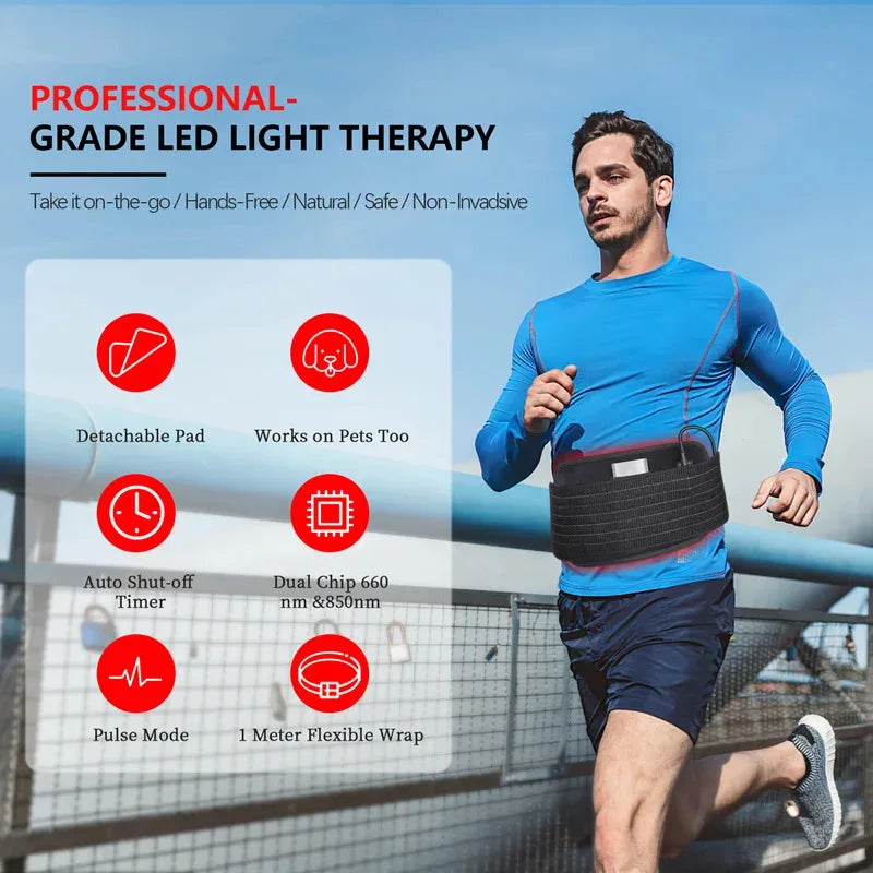 LED Infrared Heating Massage Belt | Non-Woven Lumbar Support for Muscle Relief