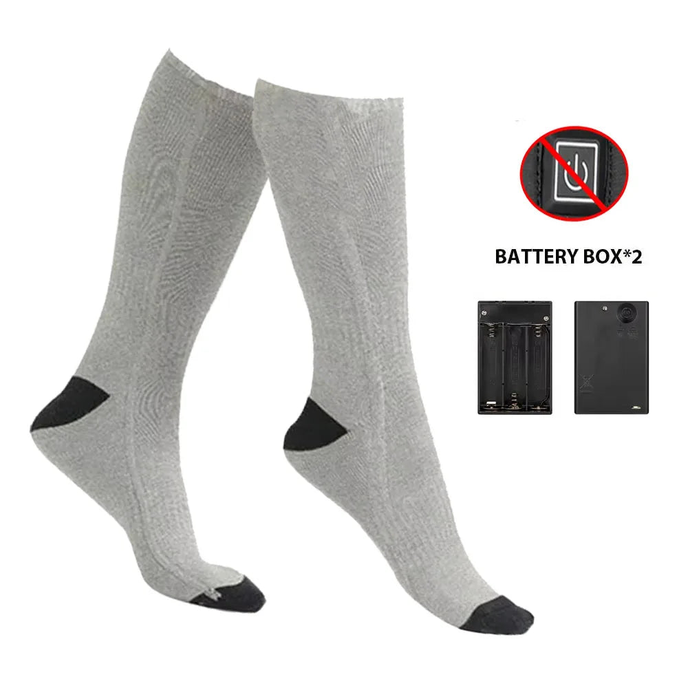 Heated Socks | Electric Thermal Foot Warmers for Men and Women, Cotton, Adjustable Temperature