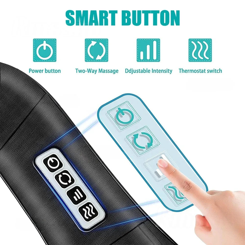 Shiatsu Neck and Shoulder Massager | Deep Kneading Electric Pillow with Infrared Heat