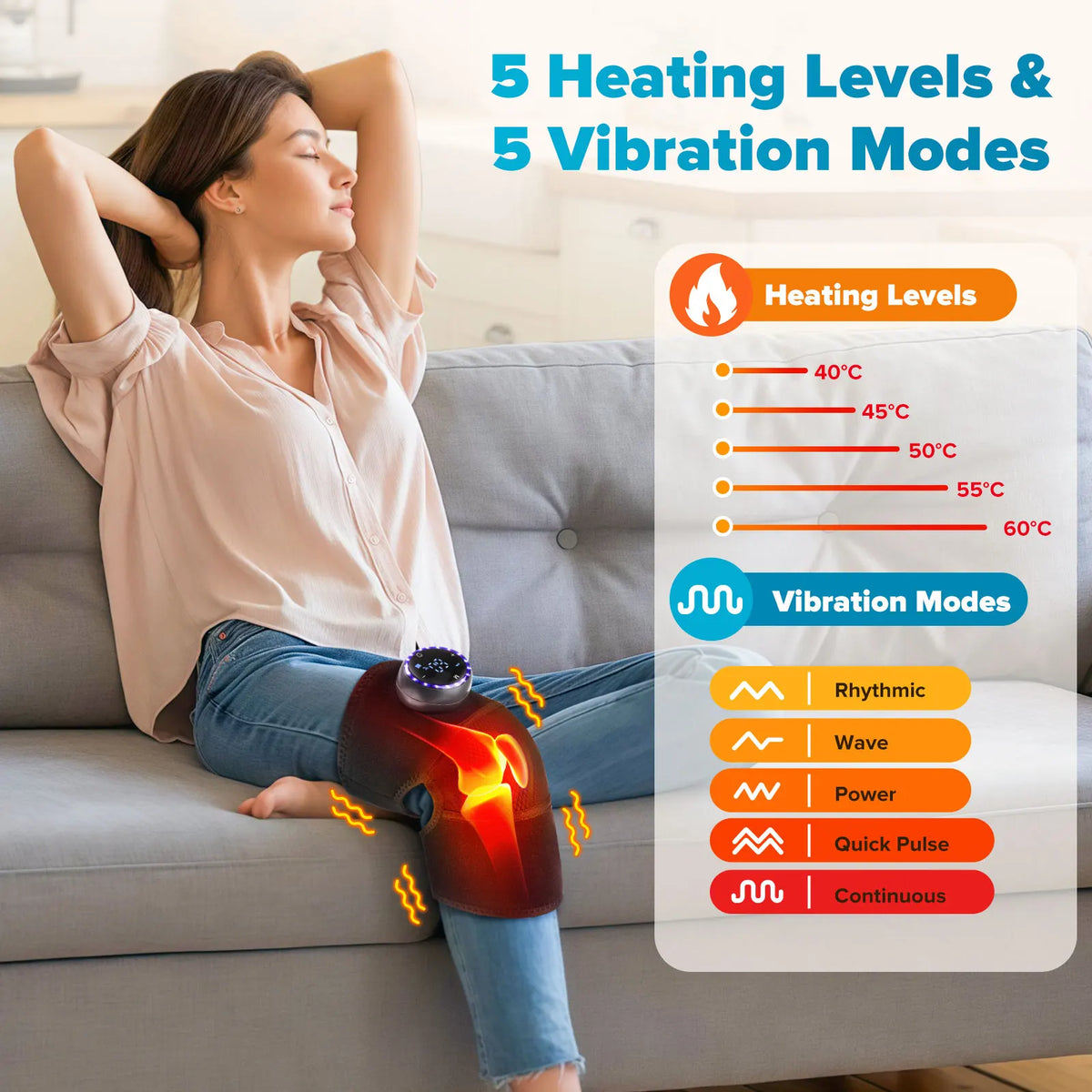 Heating Massage Knee Pad | Hot Compress for Muscle Relaxation and Blood Circulation