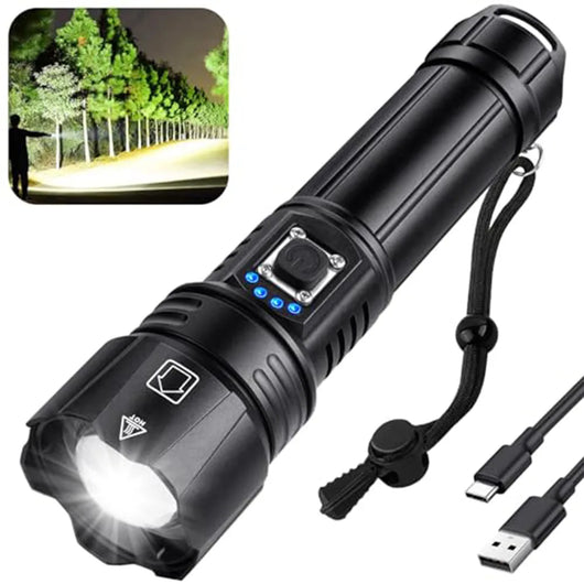 Most Powerful LED Flashlight USB Rechargeable Torch Light High Power Flashlight Tactical Lantern Long Shot Hand Lamp For Camping