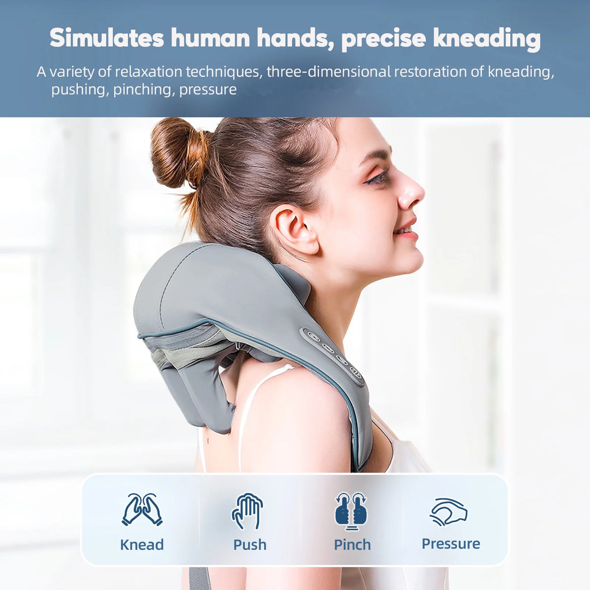 Neck And Shoulder Massager | Wireless Composite Material Massage Shawl