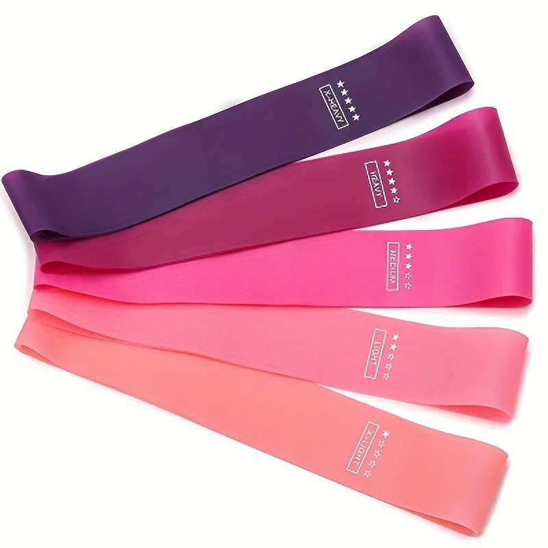 Resistance Band Set | 5-Piece Stackable Colorful Yoga and Fitness Trainer