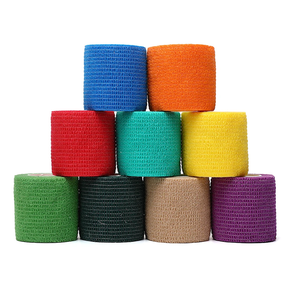 Elastic Sports Self-Adhesive Bandages | 12pcs Self-Sticking Compression Wraps for Fingers, Ankles, and Knees