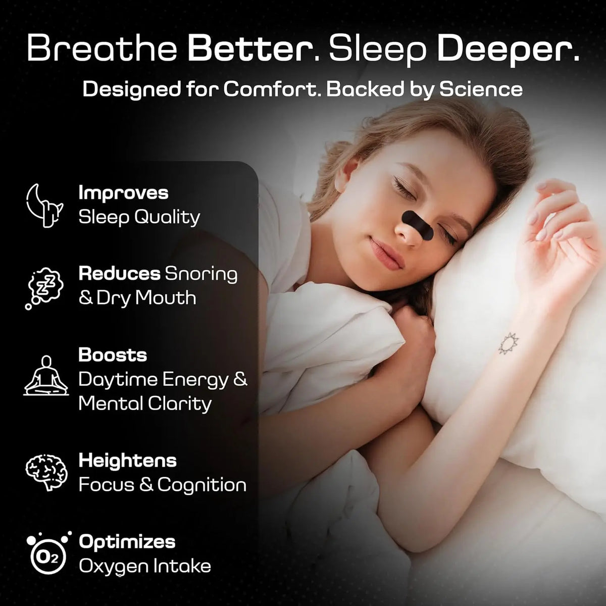 30PCS Nasal Strips | Anti Snoring Solution for Breathing Relief, Comfortable Nose Tape