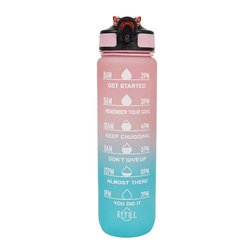 Gradient Color 1000ml Plastic Water Bottle | Leak-Proof Design for Fitness and Travel