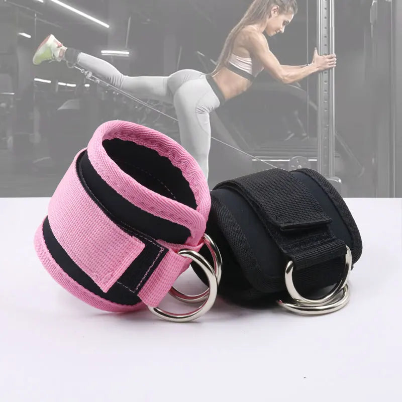 Ankle Straps for Strength Training | Adjustable Neoprene Padded Cuffs for Leg Support