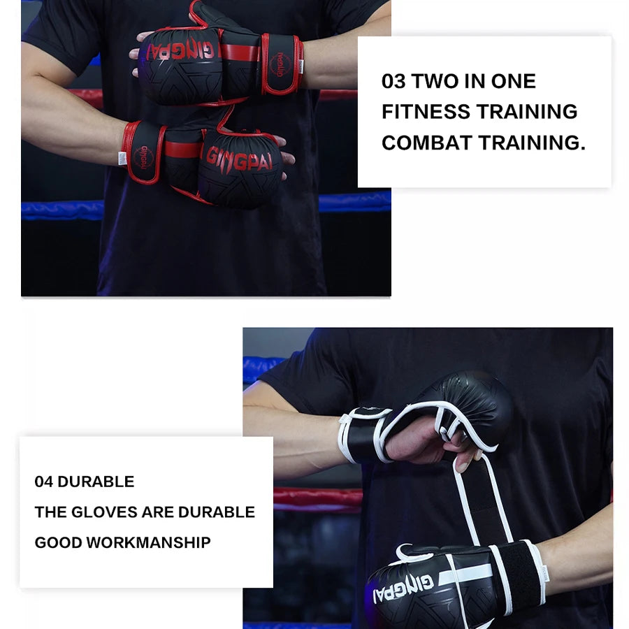 MMA Boxing Gloves | Half Finger Design for Training and Fighting