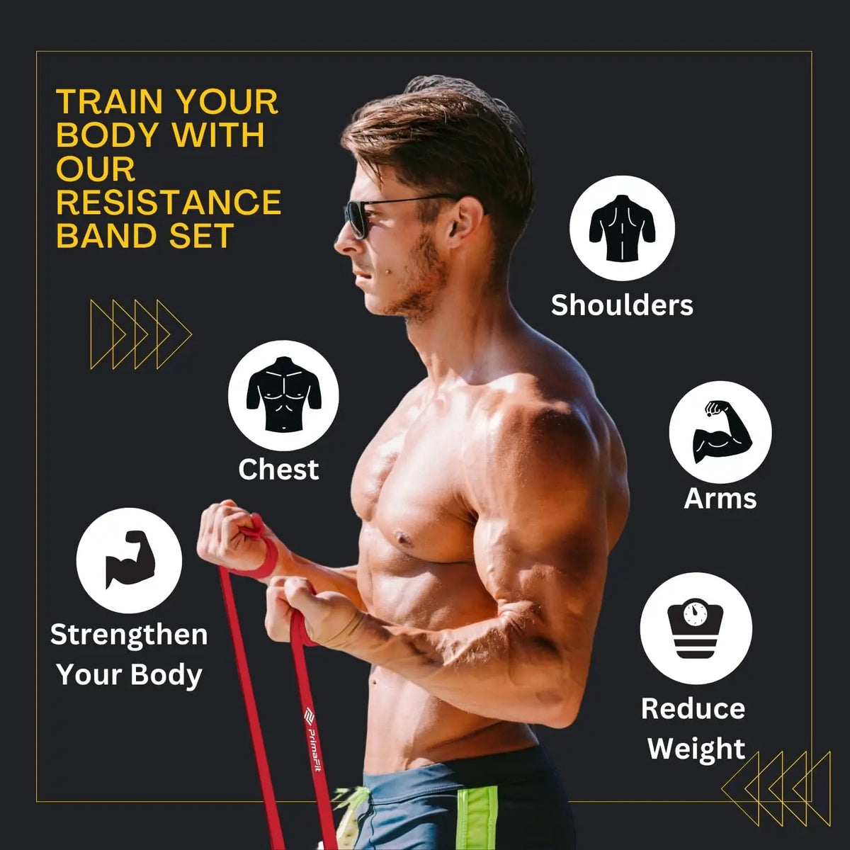 Exercise Resistance Bands | Natural Latex Rubber for Home Gym Fitness