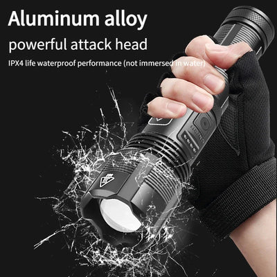 Aluminum Alloy XHP70.2 XHP50.2 Tactical Hunting Torch 4 Core Led Flashlight 18650 AAA Battery Usb Rechargeable Zoomable Lantern