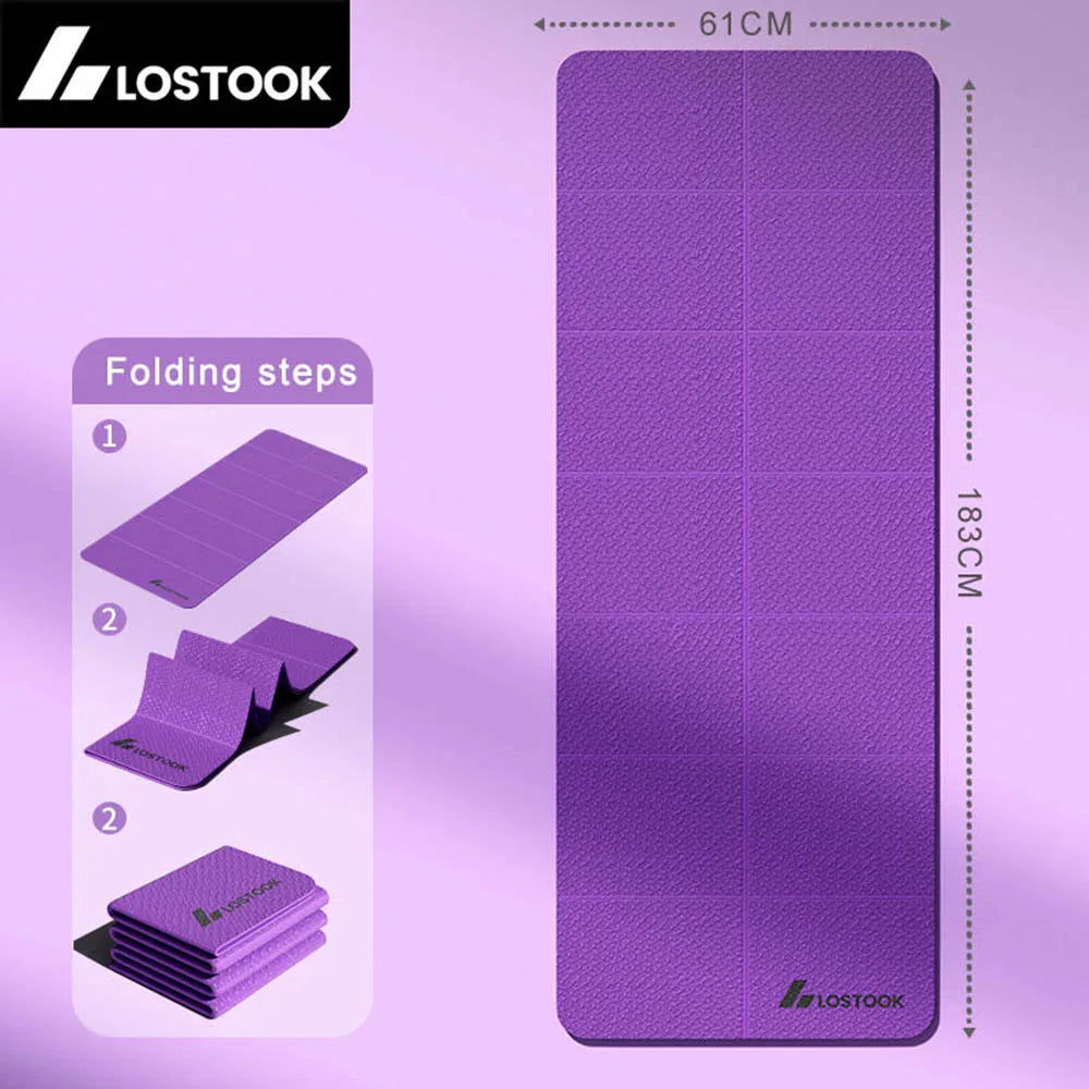 Folding Yoga Mat | 4mm Thick TPE for Travel, Yoga, Pilates, and Home Workouts