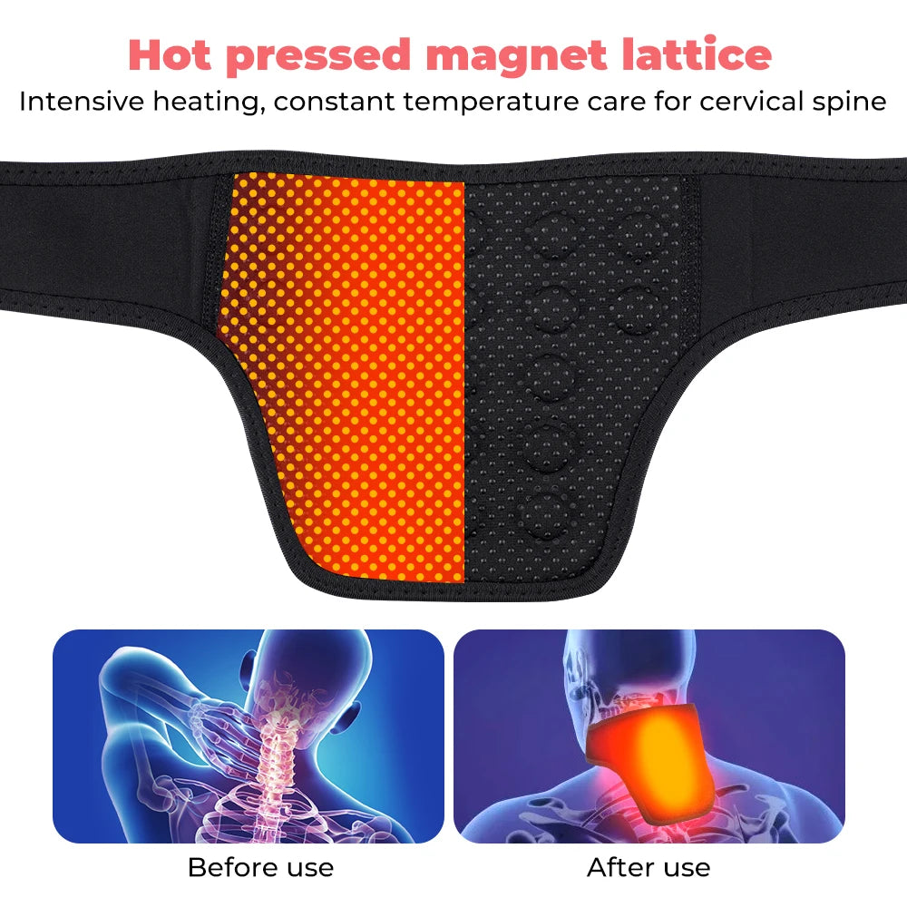 Heating Neck Protector | Magnetic Compression Sleeve for Bone Care Support