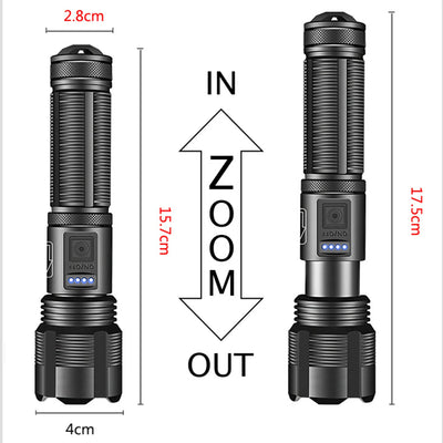 Aluminum Alloy XHP70.2 XHP50.2 Tactical Hunting Torch 4 Core Led Flashlight 18650 AAA Battery Usb Rechargeable Zoomable Lantern