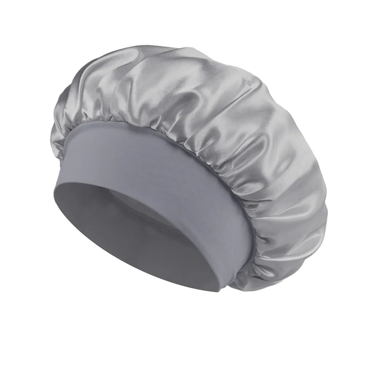 Women Satin Hair Bonnet | Solid Silk Sleeping Hat with Wide Brim and Soft Elastic Band