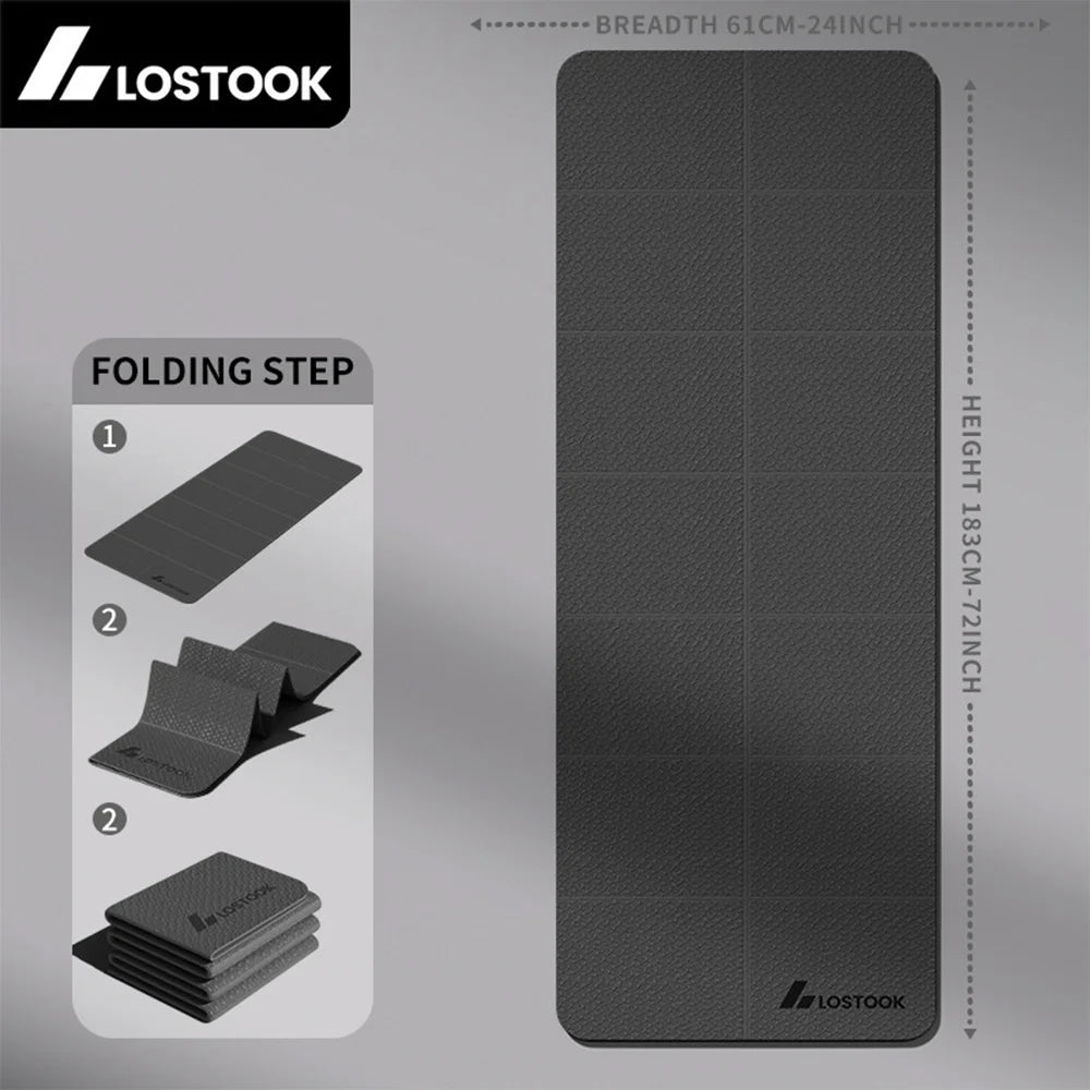 Folding Yoga Mat | 4mm Thick TPE for Travel, Yoga, Pilates, and Home Workouts