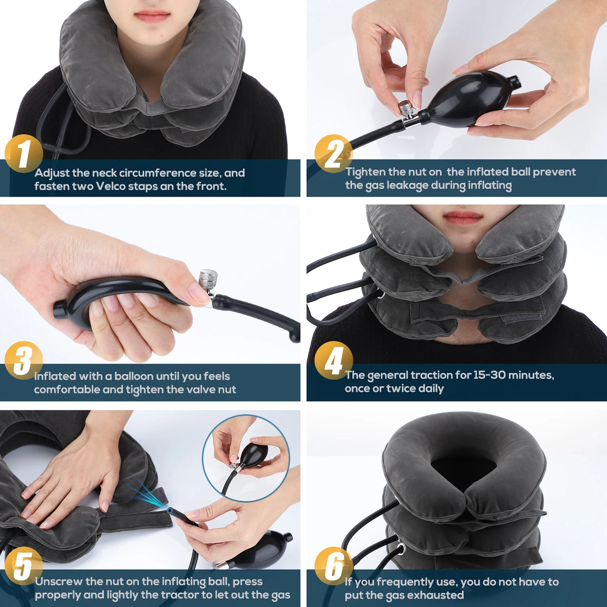 Neck Massager | Inflatable Cervical Support Pillow for Pain Relief