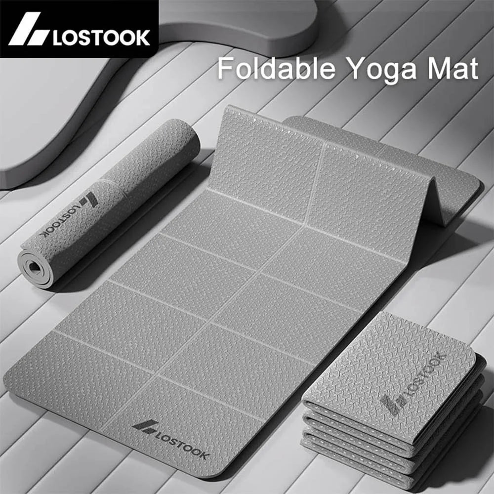 Folding Yoga Mat | 4mm Thick TPE for Travel, Yoga, Pilates, and Home Workouts