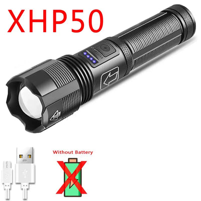 Aluminum Alloy XHP70.2 XHP50.2 Tactical Hunting Torch 4 Core Led Flashlight 18650 AAA Battery Usb Rechargeable Zoomable Lantern