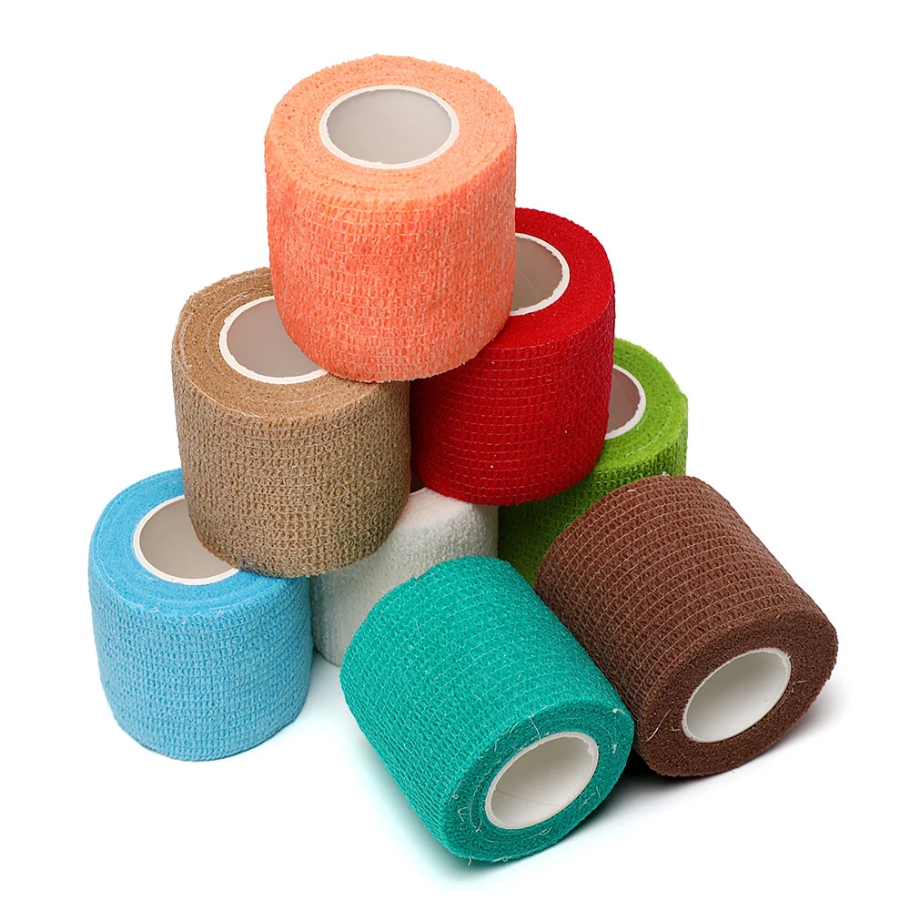 Elastic Sports Self-Adhesive Bandages | 12pcs Self-Sticking Compression Wraps for Fingers, Ankles, and Knees