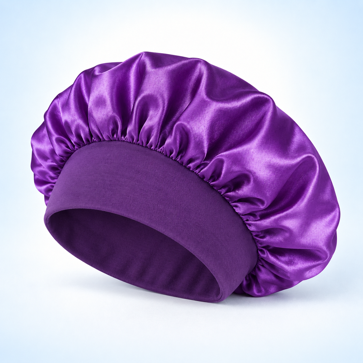 Women Satin Hair Bonnet | Solid Silk Sleeping Hat with Wide Brim and Soft Elastic Band